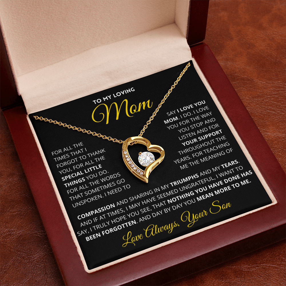 Mom Gift You Mean More Heart Necklace From Son