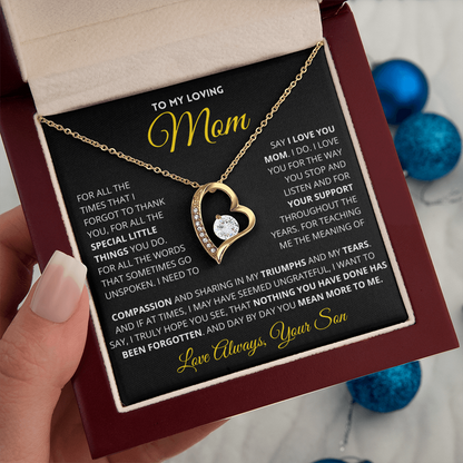 Mom Gift You Mean More Heart Necklace From Son