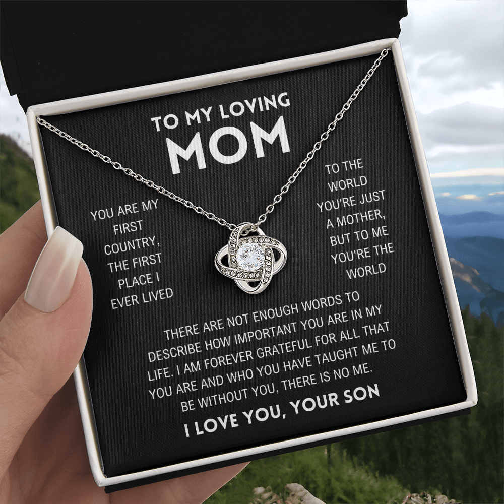 Mom - You're The World - Love Knot Necklace From Son