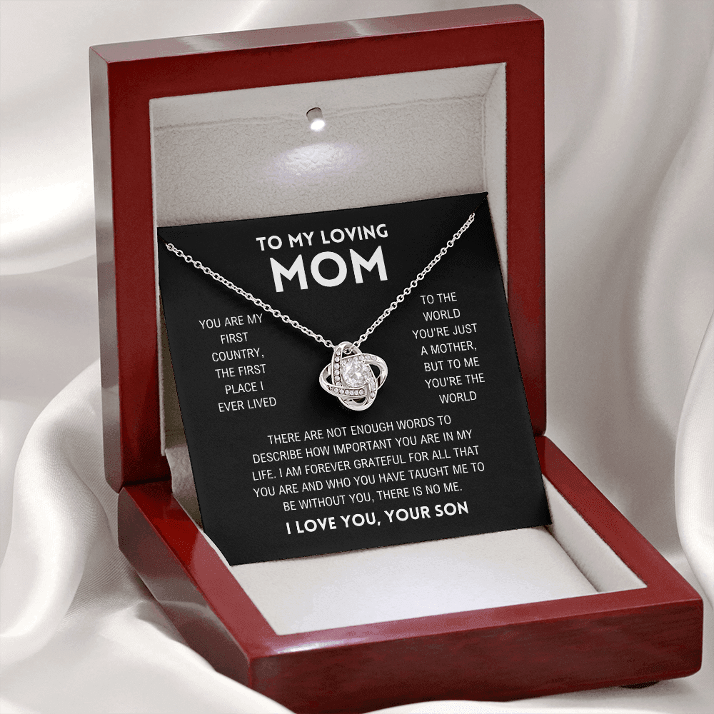 Mom - You're The World - Love Knot Necklace From Son