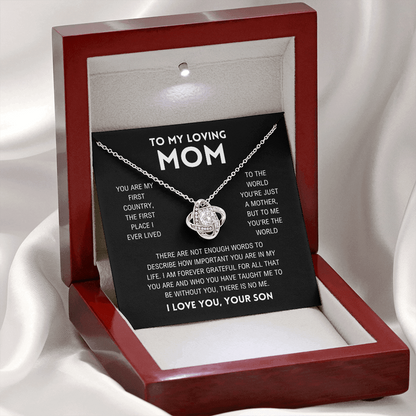 Mom - You're The World - Love Knot Necklace From Son