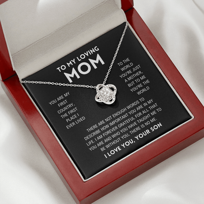 Mom - You're The World - Love Knot Necklace From Son