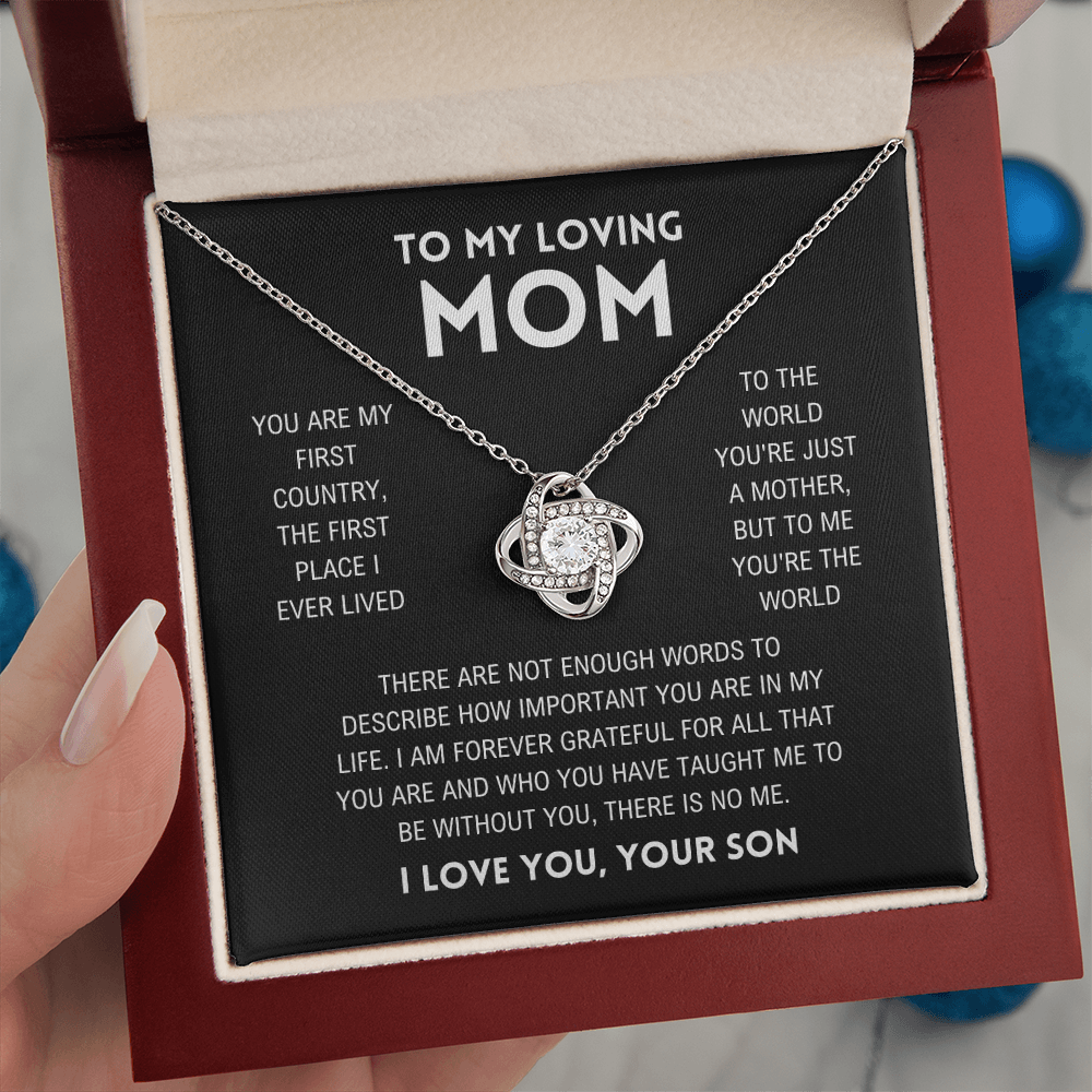 Mom - You're The World - Love Knot Necklace From Son