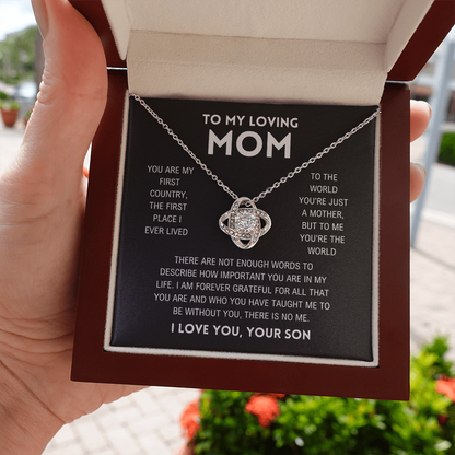 Mom - You're The World - Love Knot Necklace From Son