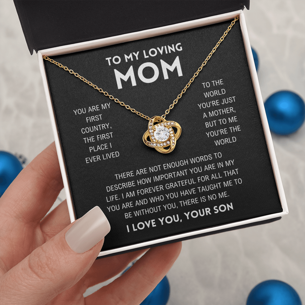 Mom - You're The World - Love Knot Necklace From Son
