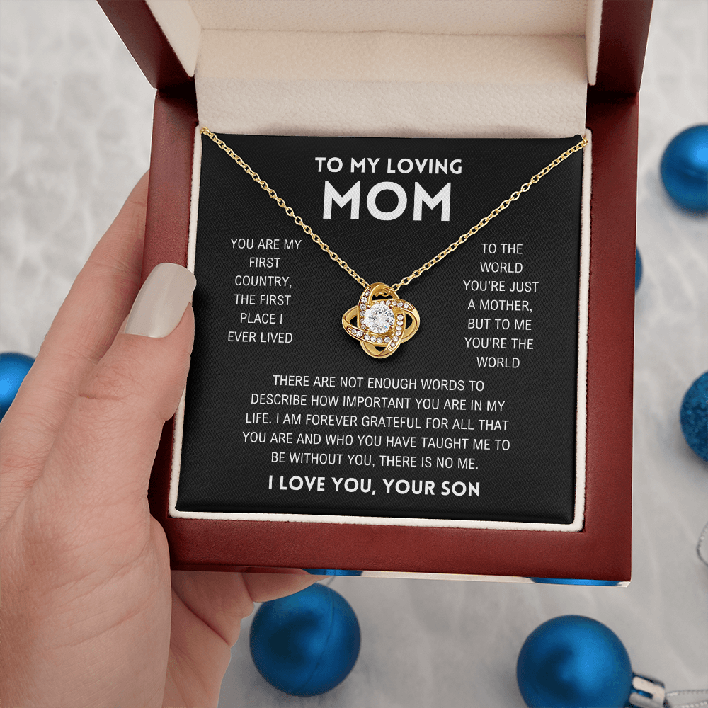 Mom - You're The World - Love Knot Necklace From Son