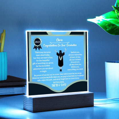 Personalized LED Graduation Plaque - The Gift That Will Move Them to Tears