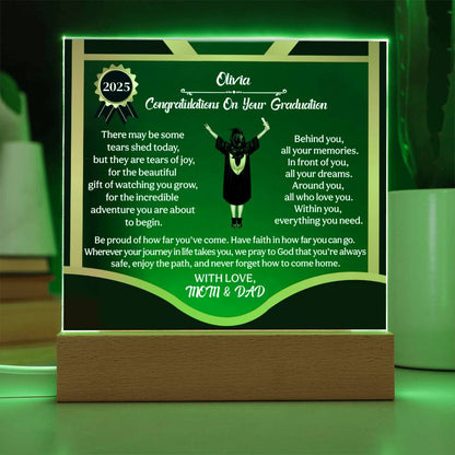 Personalized LED Graduation Plaque - The Gift That Will Move Them to Tears