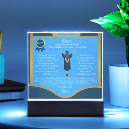 Personalized LED Graduation Plaque - The Gift That Will Move Them to Tears
