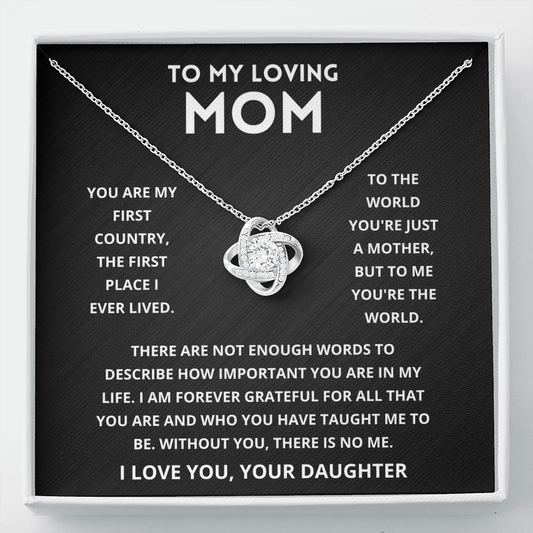 Personalized Love Diamond Necklace for Mom Gift Set