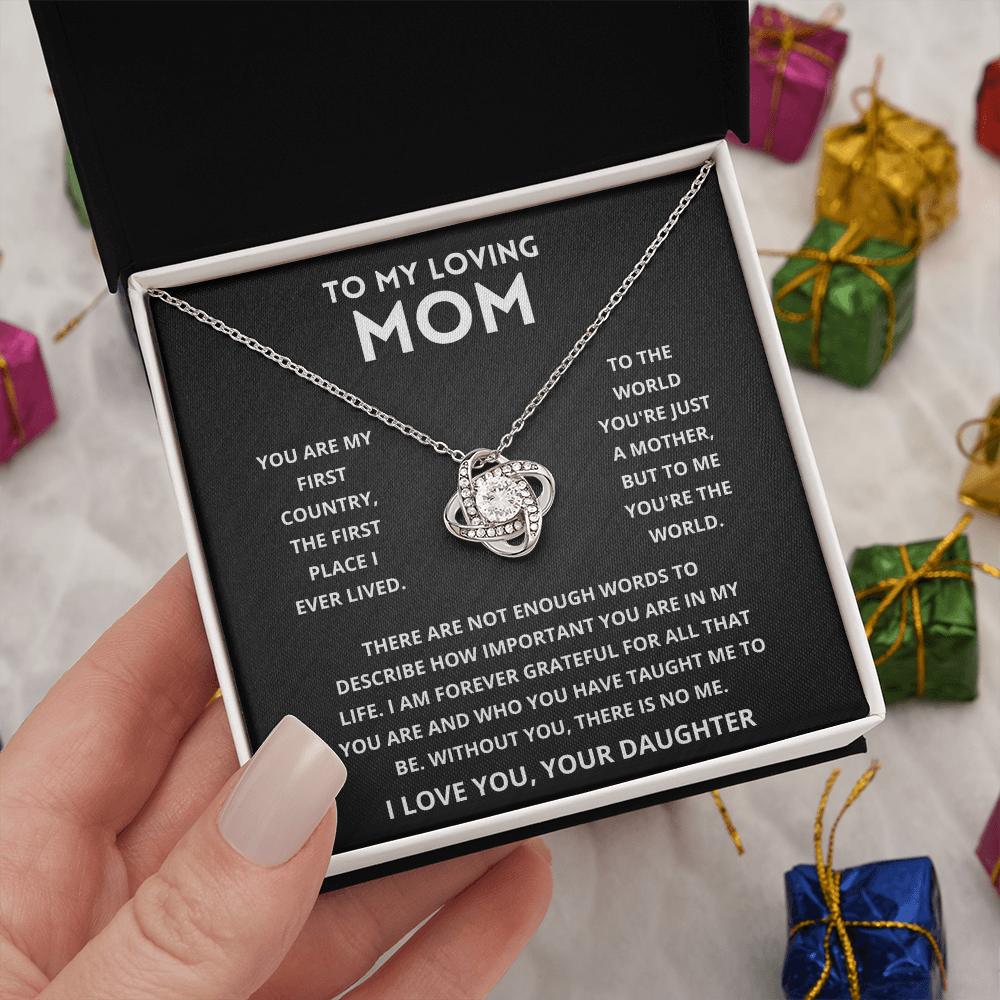 Personalized Love Diamond Necklace for Mom Gift Set