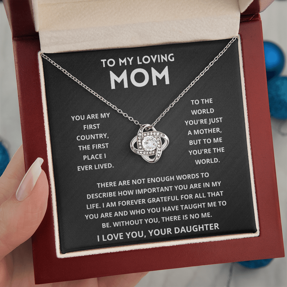 Personalized Love Diamond Necklace for Mom Gift Set