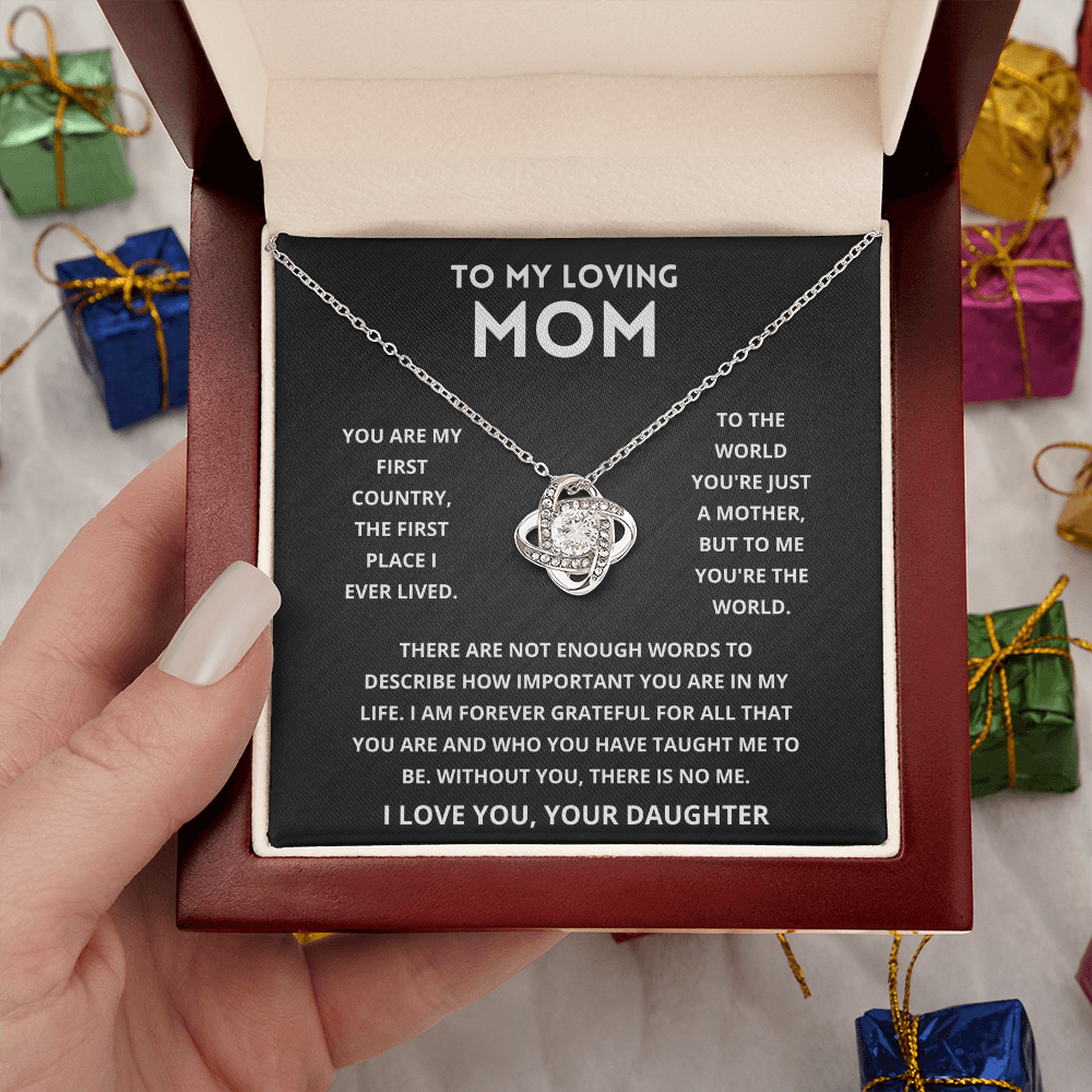 Personalized Love Diamond Necklace for Mom Gift Set