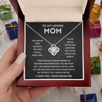 Personalized Love Diamond Necklace for Mom Gift Set