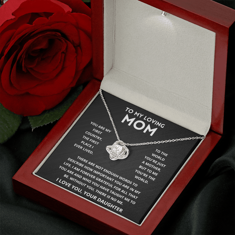 Personalized Love Diamond Necklace for Mom Gift Set