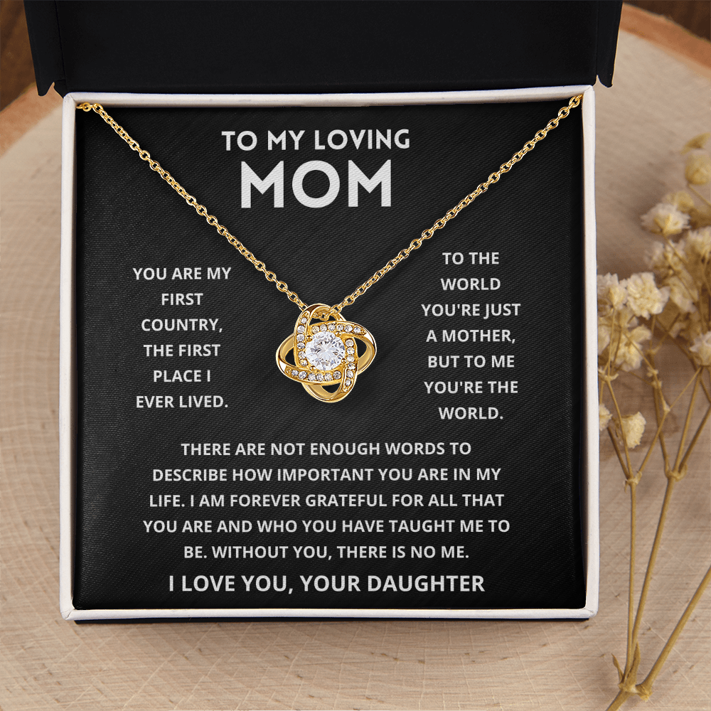 Personalized Love Diamond Necklace for Mom Gift Set