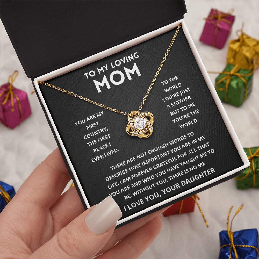 Personalized Love Diamond Necklace for Mom Gift Set
