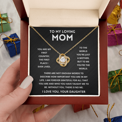 Personalized Love Diamond Necklace for Mom Gift Set