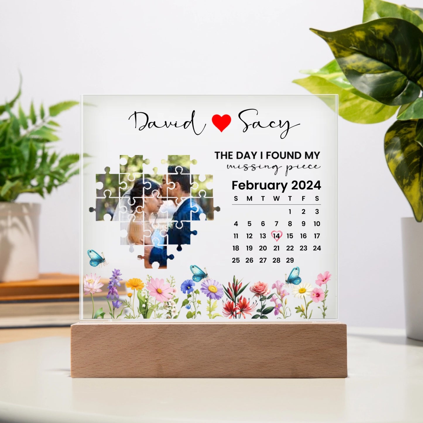 Personalized The Day I Found My Missing Piece Puzzles Acrylic Gift Set
