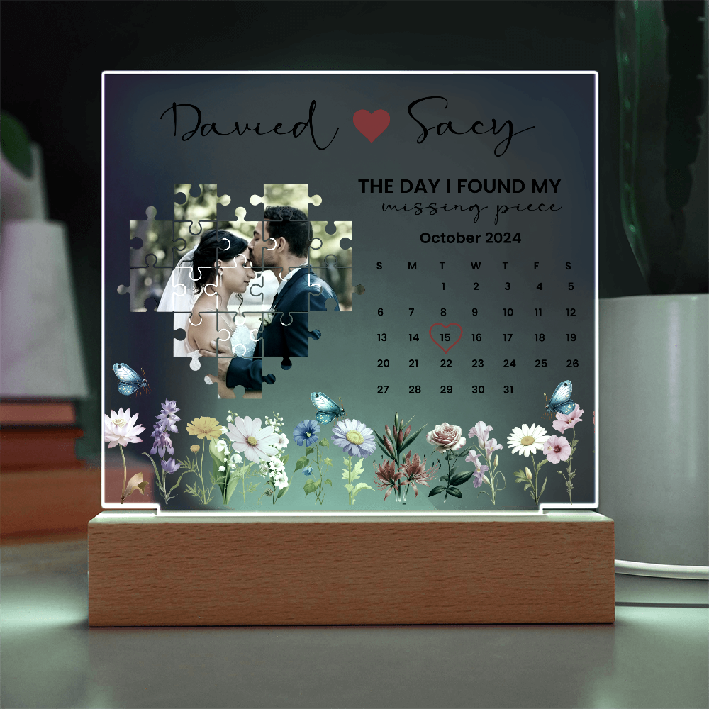 Personalized The Day I Found My Missing Piece Puzzles Acrylic Gift Set
