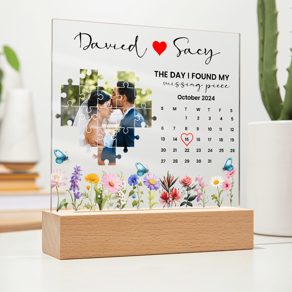 Personalized The Day I Found My Missing Piece Puzzles Acrylic Gift Set