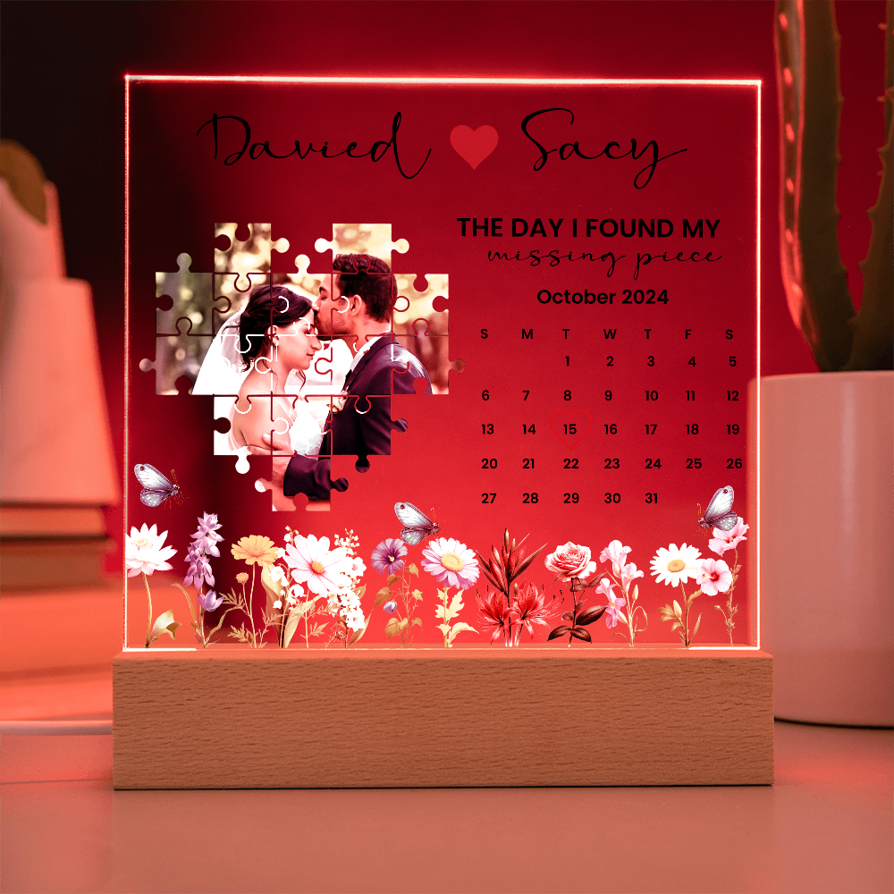 Personalized The Day I Found My Missing Piece Puzzles Acrylic Gift Set