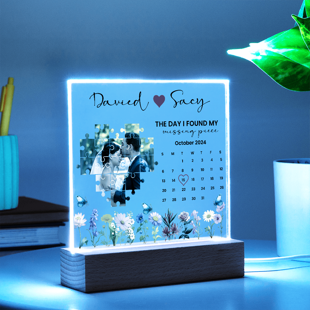 Personalized The Day I Found My Missing Piece Puzzles Acrylic Gift Set