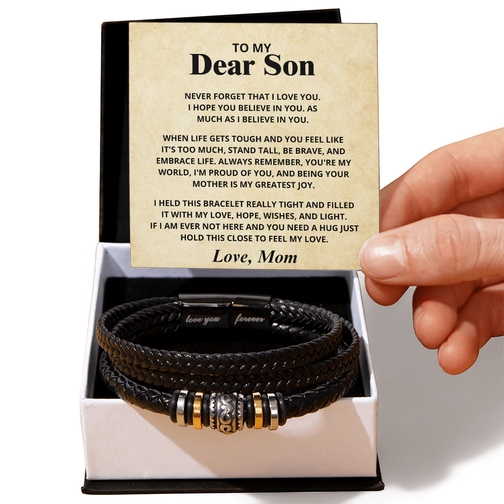 Son Bracelet Gift, From Mom, Believe In Yourself