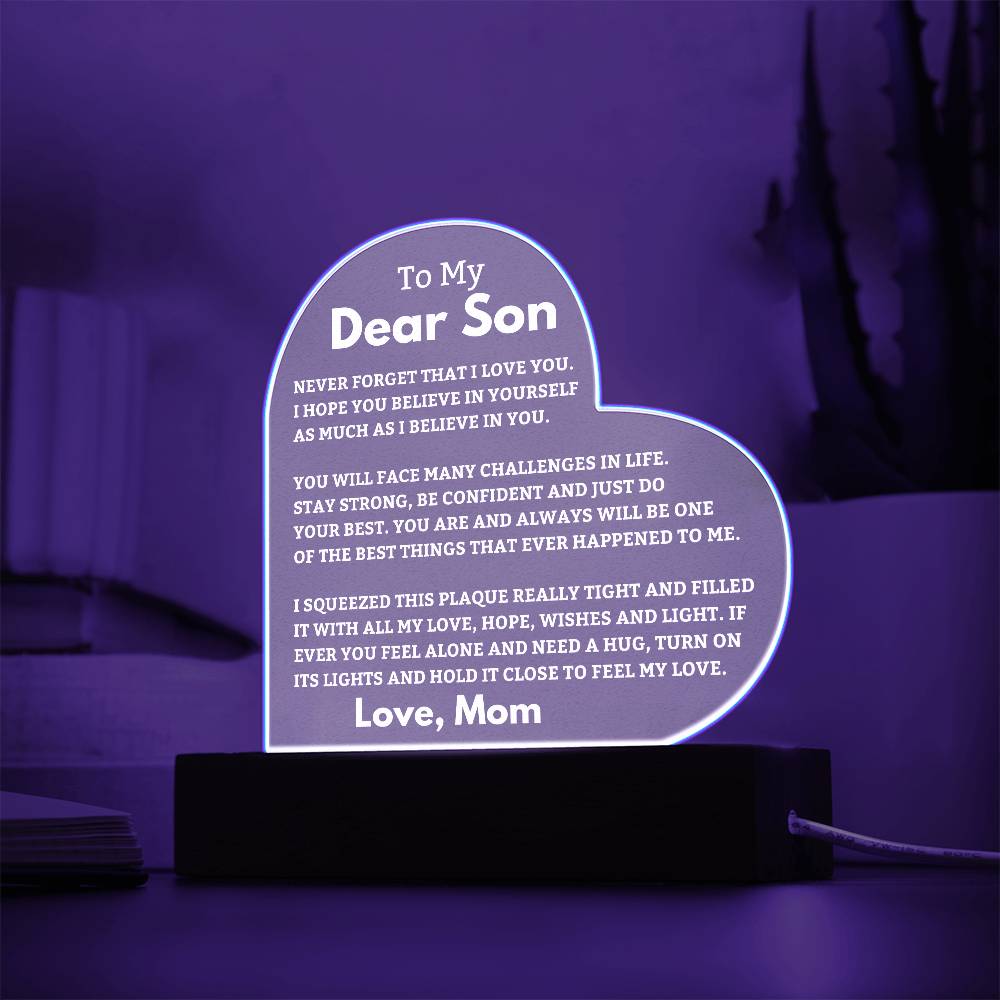 Son Gift Best Thing LED Heart Plaque - From Mom