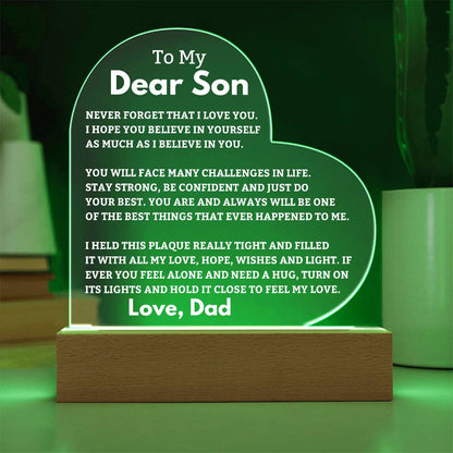 Son Gift I Believe In You LED Heart Plaque - From Dad