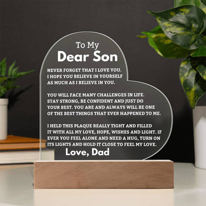 Son Gift I Believe In You LED Heart Plaque - From Dad