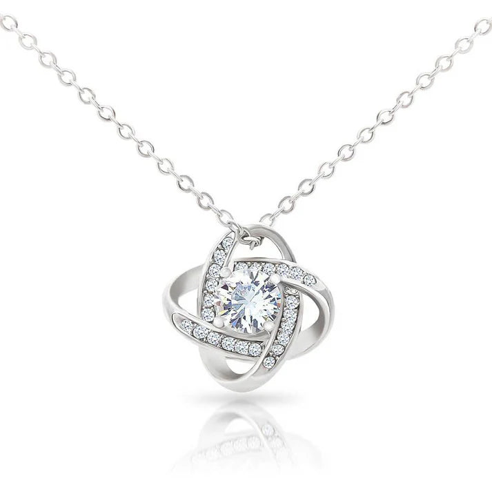 To My Bonus Daughter - "I Will Always Love You" Love Knot Necklace Gift Set