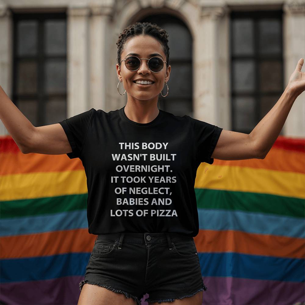 This Body Wasn't Built Overnight Tank Top – Unisex Funny Shirt for Summer, Gym, or Beach