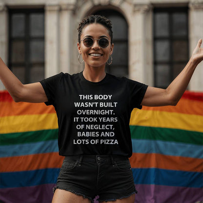 This Body Wasn't Built Overnight Tank Top – Unisex Funny Shirt for Summer, Gym, or Beach