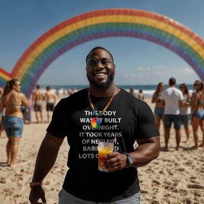 This Body Wasn't Built Overnight Tank Top – Unisex Funny Shirt for Summer, Gym, or Beach