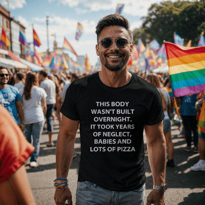 This Body Wasn't Built Overnight Tank Top – Unisex Funny Shirt for Summer, Gym, or Beach