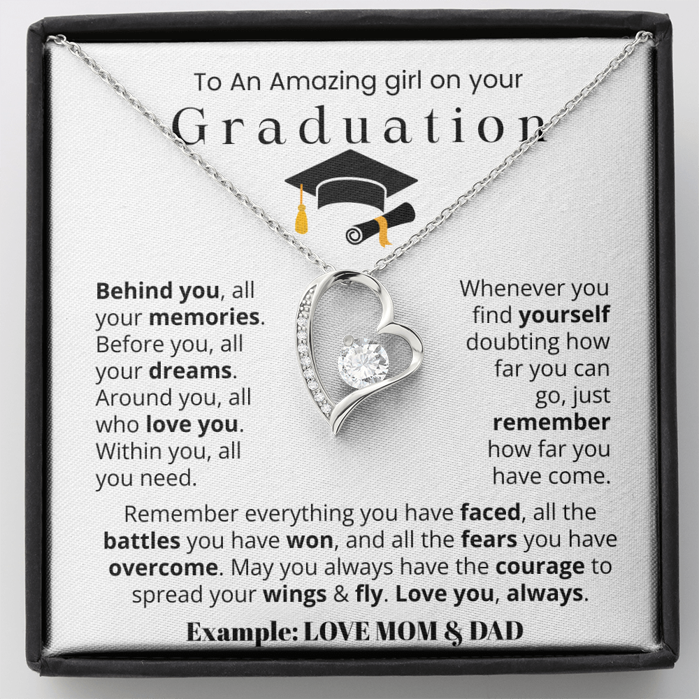 To An Amazing girl on your Graduation - Forever Love Necklace Gift Set