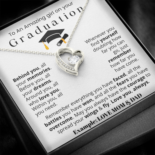 To An Amazing girl on your Graduation - Forever Love Necklace Gift Set