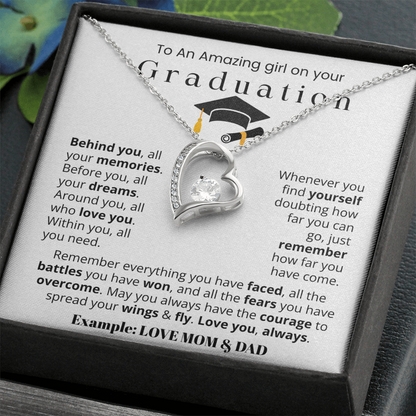 To An Amazing girl on your Graduation - Forever Love Necklace Gift Set