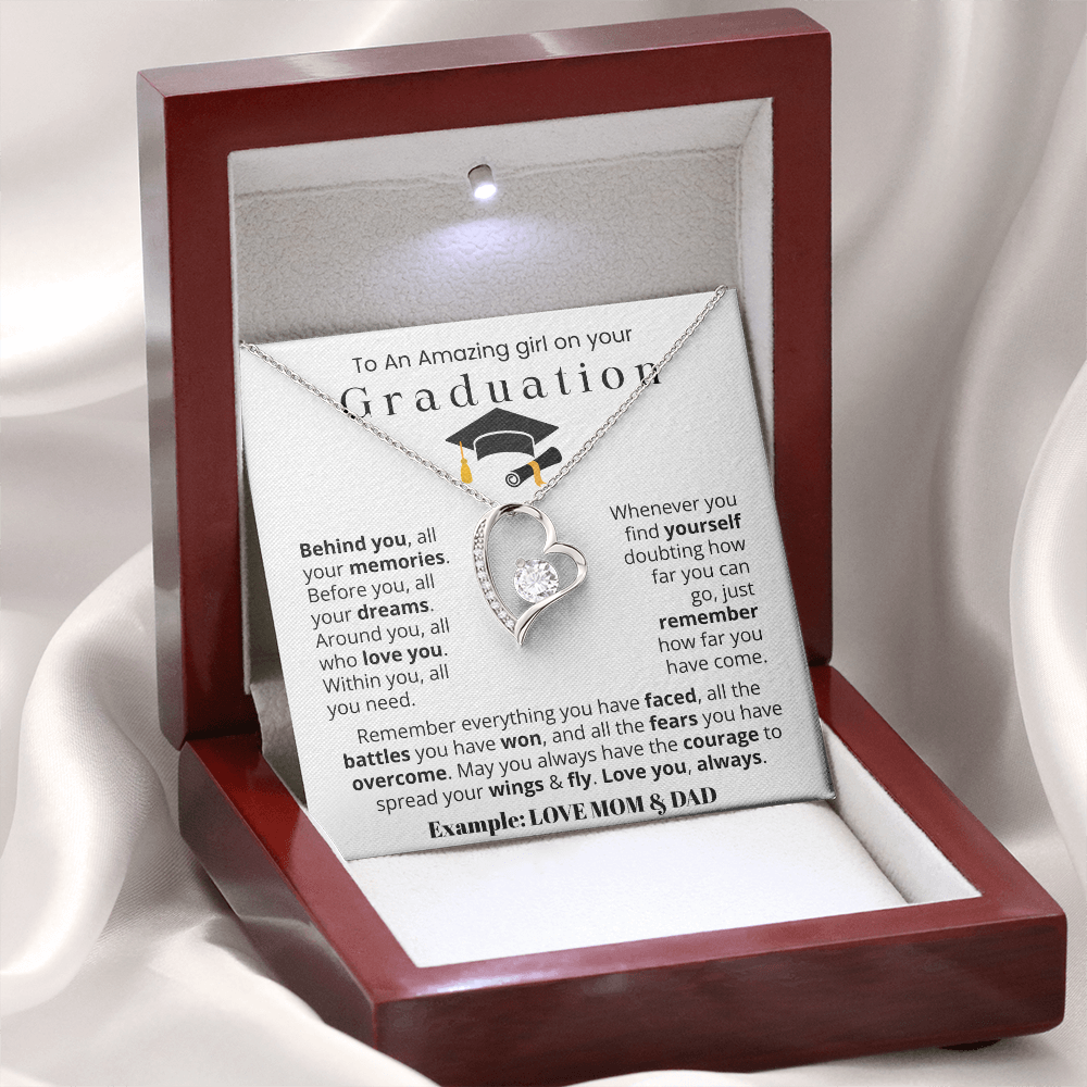 To An Amazing girl on your Graduation - Forever Love Necklace Gift Set