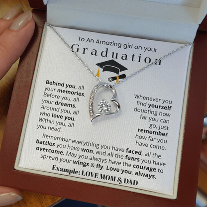 To An Amazing girl on your Graduation - Forever Love Necklace Gift Set