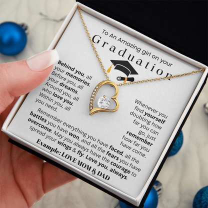 To An Amazing girl on your Graduation - Forever Love Necklace Gift Set