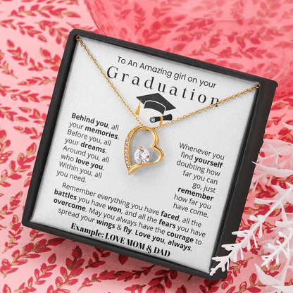 To An Amazing girl on your Graduation - Forever Love Necklace Gift Set