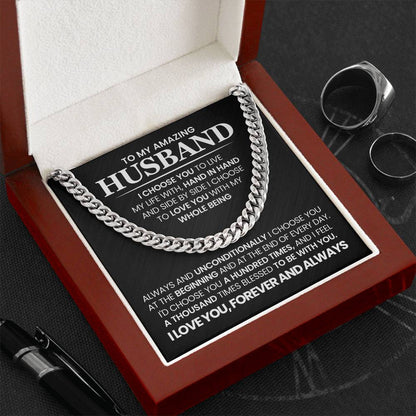 To My Amazing Husband - I Choose You -  Cuban Link Chain Gift Set