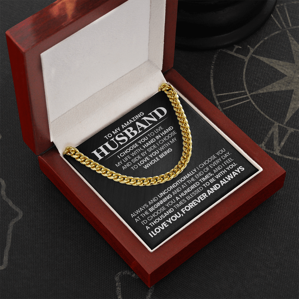 To My Amazing Husband - I Choose You -  Cuban Link Chain Gift Set
