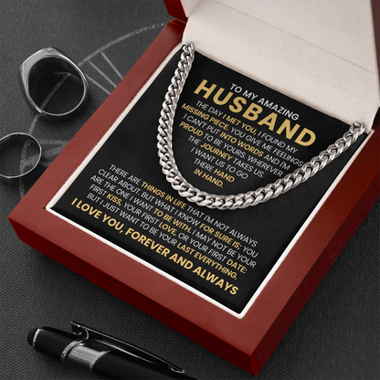 To My Amazing Husband - The Day I Met You - Cuban Link Chain Gift Set