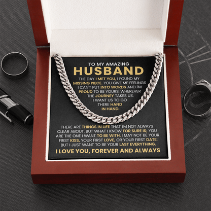 To My Amazing Husband - The Day I Met You - Cuban Link Chain Gift Set