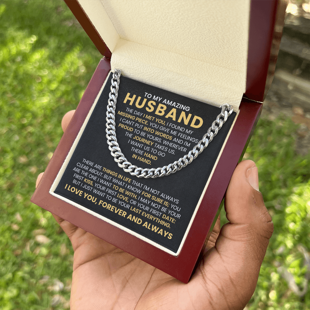 To My Amazing Husband - The Day I Met You - Cuban Link Chain Gift Set