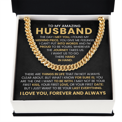 To My Amazing Husband - The Day I Met You - Cuban Link Chain Gift Set