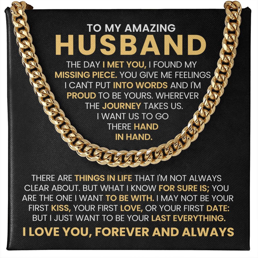 To My Amazing Husband - The Day I Met You - Cuban Link Chain Gift Set